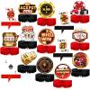 16 Pcs Casino Theme Party Decorations Poker Dice 3D Honeycomb Centerpieces for Tables Casino Cards Set Table Toppers for Photo Booth Las Vegas Party view 1