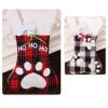DegGod Personalized Christmas Pet Bone Stockings with Names, 6 Pack Custom Xmas Red and Black Buffalo Plaid Dog Cat Paw Hanging Stocking Gift Bag for Xmas Tree Fireplace Decoration view 2