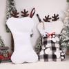 DegGod Personalized Christmas Pet Bone Stockings with Names, 6 Pack Custom Xmas Red and Black Buffalo Plaid Dog Cat Paw Hanging Stocking Gift Bag for Xmas Tree Fireplace Decoration view 3