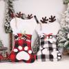 DegGod Personalized Christmas Pet Bone Stockings with Names, 6 Pack Custom Xmas Red and Black Buffalo Plaid Dog Cat Paw Hanging Stocking Gift Bag for Xmas Tree Fireplace Decoration view 4