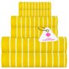 CASA COPENHAGEN Ecstatic 6 Pieces Towel Set- Butter Yellow, 600 GSM 2 Bath Towel 2 Hand Towel 2 Washcloth, Designed in Denmark Made of Soft Egyptian Cotton for Bathroom, Kitchen & Shower. view 1