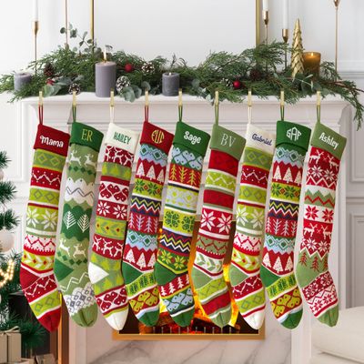 TEEAMORE Custom Christmas Stocking Personalized Christmas Stocking with Name Stocking Hanging Embroidered Xmas Stockings Set of 4