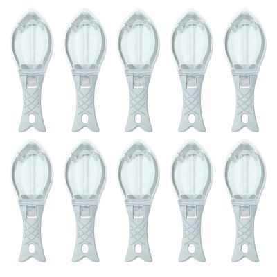 10Pcs Fish Scale Remover,Fish Scaler, Fast Remove Fish Skin Brush Plastic Fish Scales Graters Scraper,Fish Descaler Tool Skin Brush Kitchen Cooking Tools, Fish Scaler,10Pcs Fish Scale Remover, F