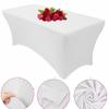 10FT Spandex White Tablecloth for Rectangle Tables - Stretch Table Cover for Standard Folding Table,Spandex Fitted Table Clothes for 10 Foot Rectangle Tables, Elastic Table Cover for Christmas view 2
