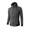 Men's Double Zipper Turtleneck Fleece Hoodie Lightweight Zip Up Hooded Jacket Long Sleeve Sweatshirt with Pocket (Dark Grey,X-Small) view 2