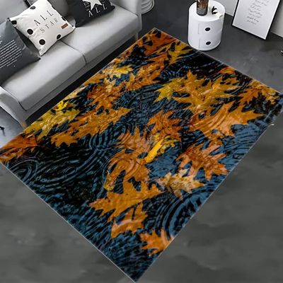 Leaves Rug, Maple Rug, Vortex Rug, Autumn Rug, Autumn Leaf Rug, Autumn Foliage Rug, Leaf Colorful Rug, C964 (70x110)=180x280cm