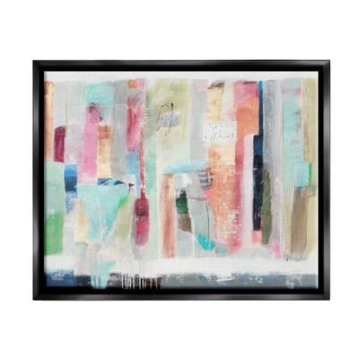 Stupell Industries Abstract Blocked Line Shapes Modern Scribble Detail Floating Framed Wall Art, Design By Jill Martin