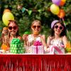 4 Pack 29x108 Inch Metallic Foil Fringe Tinsel Table Skirts for Rectangle Tables Streamer Backdrop for Wedding, Birthday, Parade Floats, Christmas, Halloween Party Decoration(Red) view 4