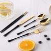 40 Piece Black Gold Silverware Set for 10 Flatware Sets 18/10 Stainless Steel Durable Home Kitchen Wedding Restaurant Cutlery Utensils Include Teaspoons Forks and Spoons Delicate Tableware Set view 3