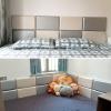 Anti-Collision Wall Padding for Kids Playroom, Upholstered Wall Mounted Headboard, Waterproof Soundproof Peel and Stick Headboards for Bedroom, Kindergarten, Baby Protector Wall Panels Light Grey view 4