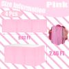 4 Pack 29x108 Inch Metallic Foil Fringe Tinsel Table Skirts for Rectangle Tables Streamer Backdrop for Wedding, Birthday, Parade Floats, Christmas, Halloween Party Decoration(Macaron Pink) view 2