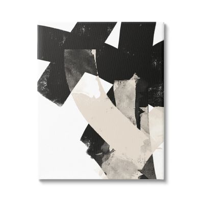 Stupell Industries Curved Layered Stripes Abstract Layered Brush Strokes Canvas Wall Art, Design by Brandon Wong