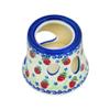 Polmedia Polish Pottery Heater UNIKAT - Strawberries and Cream Pattern Handmade in Boleslawiec Poland + Certificate of Authenticity view 1