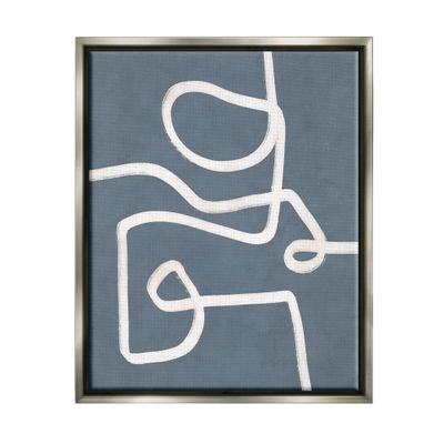 Stupell Industries Abstract Squiggle Shape Contemporary Paint Stroke Design Floating Framed Wall Art, Design By Nina Blue