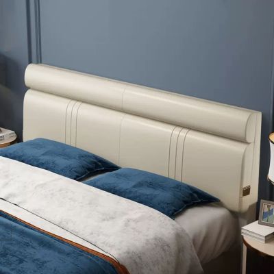 Artificial Leather Headboard Backrest Wall Pillow Large Bedside Cushion Bed Rest Bolster Headrest Upholstered Lumbar Cushion with Removable Cover,A,No headboard Full 47.2"