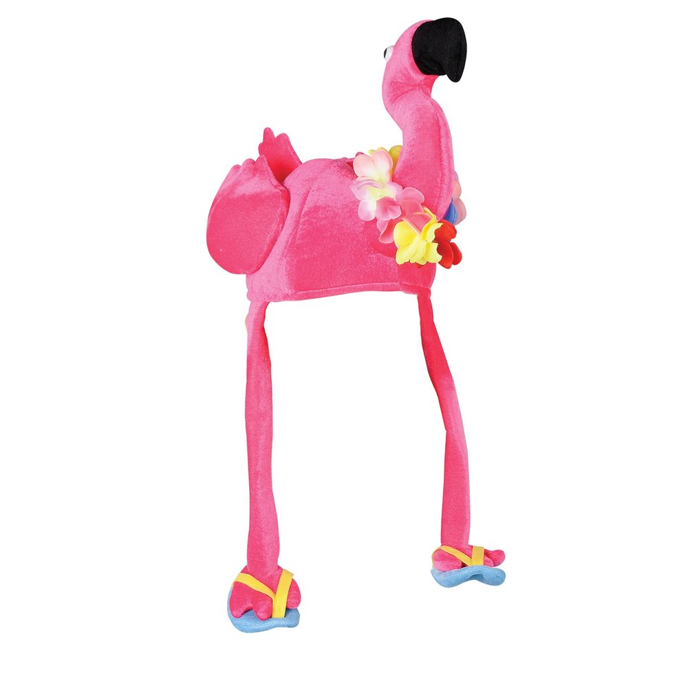 Beistle Unisex Plush Pink Flamingo Hat Animal Party Supplies, Beach Accessories, Hawaiian Luau Themed Headwear, Photo Booth Caps, Halloween Costume Dress Up