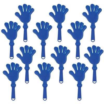 Beistle Blue Hand Clappers 12 Pack, Plastic Hand Clapper Noisemakers for Celebrations, Events, Sports Teams, Rallies, & Group Activities, 7"