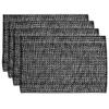 100% Cotton Placemats for Dining Room Tables Rectangle Two Tone Woven Fabric 10" x 19" Soft Durable Table Mat Set, Set of 4, Black, (Pack of 12, 48 Count Total) view 1
