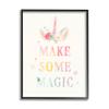Stupell Industries Make Some Magic Unicorn Horn Flower Blossoms Framed Wall Art, Design By Victoria Barnes view 1
