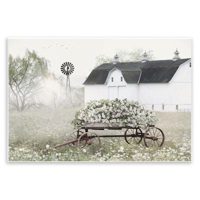 Stupell Industries 'Endearing Vintage Flower Wagon', Wall Plaque Art, 19 x 13 Inches, Easy to Hang and Sturdy, Made in USA, by Lori Deiter