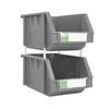 DJC Supply Grey Medium 5.9" X 9.4" X 4.9" Heavy duty thermoplastic storage bin organizer, Stackable, Hangable, Side-connect, Used in garages, offices, factories, and more! (8 PACK) view 2