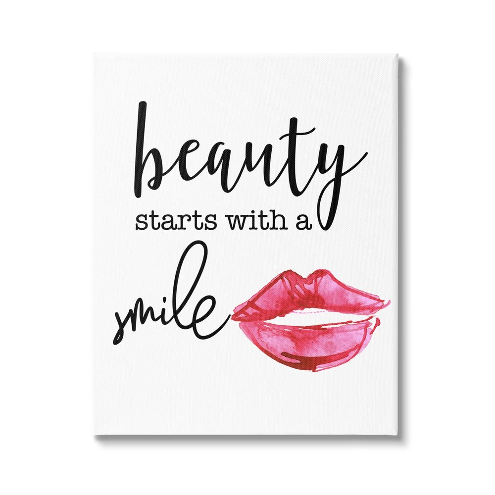 Lipstick Lips Inspirational, 16 x 20 Inch Canvas Wall Art