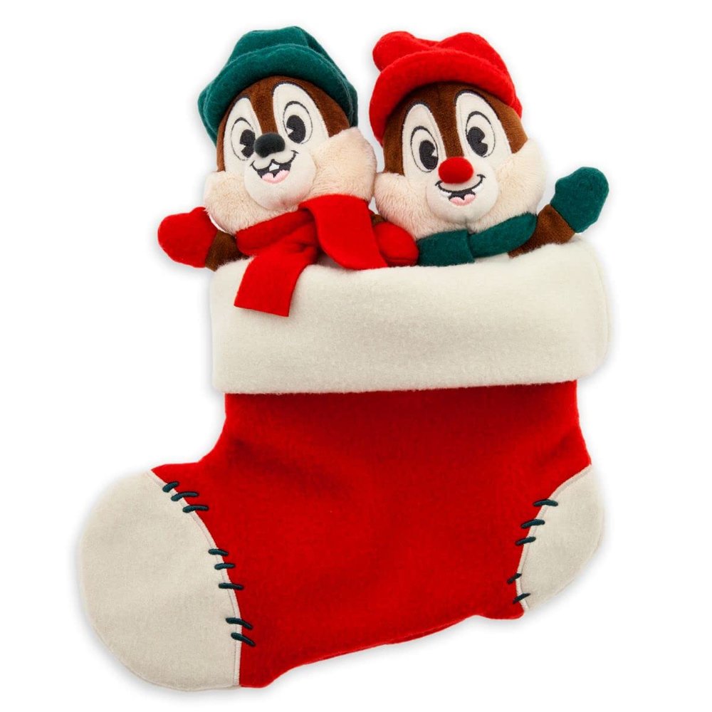 Disney Store Unisex-Children Chip 'n Dale Plush in Holiday Stocking