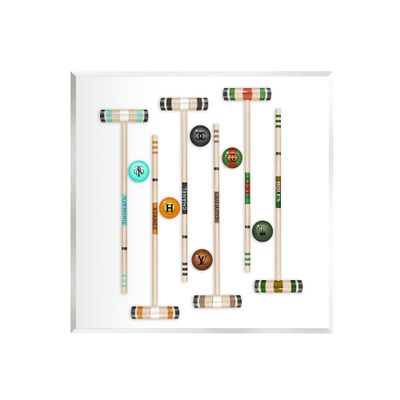 Stupell Industries Upscale Fashion Brand Croquet Sport Glam Emblem Wood Wall Art, Design By Ziwei Li