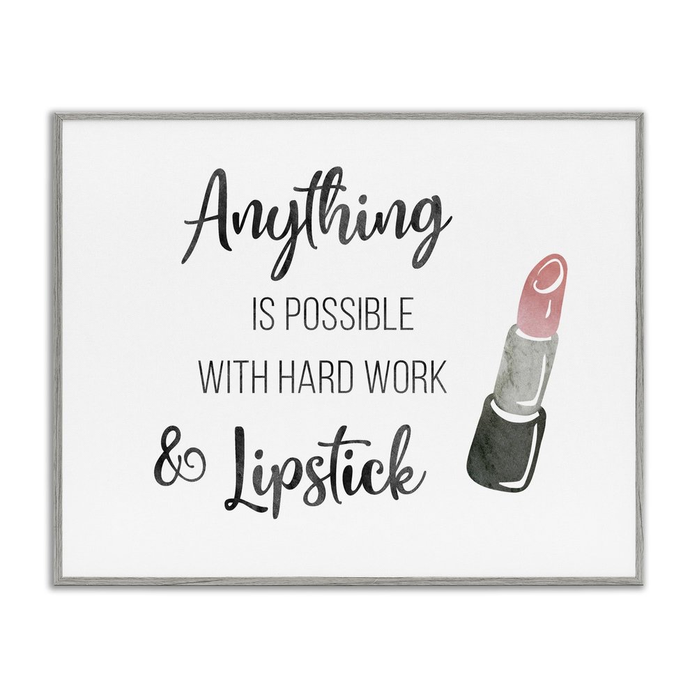 'Anything Possible With Lipstick Glam Makeup'| Framed Giclee Art