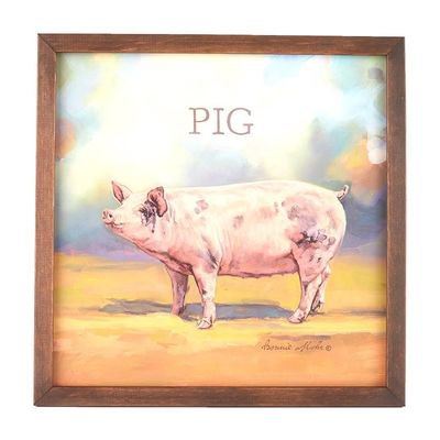 Framed Wall Art by Bonnie Mohr - Piper the Pig