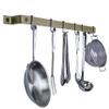 Enclume Handcrafted 30" Easy Mount, 6 Hooks, Brass Wall Rack view 3