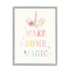 Stupell Industries Make Some Magic Unicorn Horn Flower Blossoms Framed Wall Art, Design By Victoria Barnes view 1