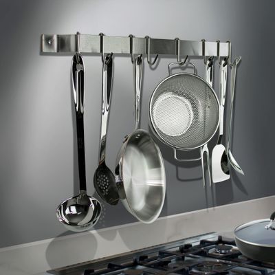 Enclume Handcrafted 24" Easy Mount, 6 Hooks, Stainless Steel Wall Rack