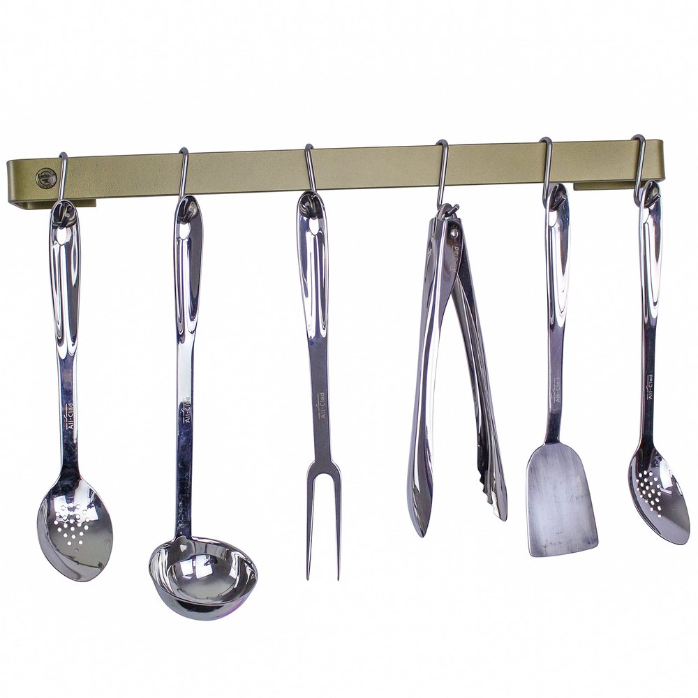 Enclume Handcrafted 36" Classic, 6 Hooks, Brass Wall Rack