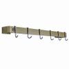 Enclume Handcrafted 36" Classic, 6 Hooks, Brass Wall Rack view 3