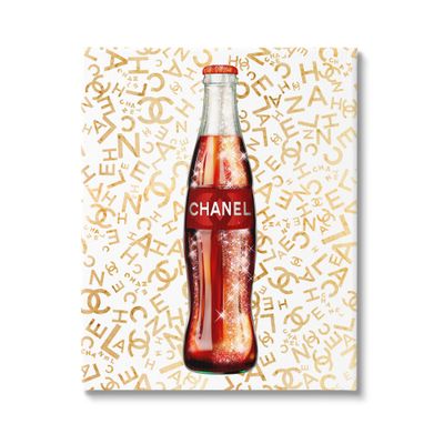 Stupell Industries Trendy Glam Pattern Vintage Style Soda Bottle Canvas Wall Art, Design By Ziwei Li