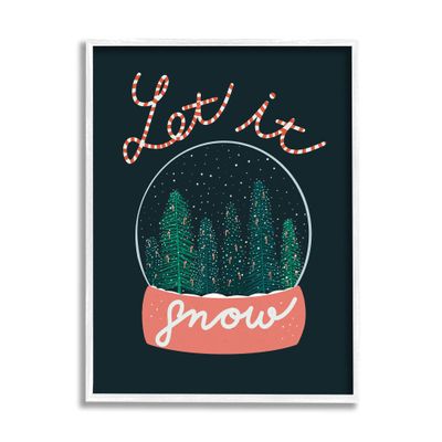 Stupell Industries Let It Snow Seasonal Winter Globe Candy Cane Text Framed Wall Art, Design By Dominika Godette