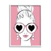 Stupell Industries Fashionable Woman Heart Sunglasses Pink Glam Drawing Framed Wall Art, Design By Martina Pavlova view 1