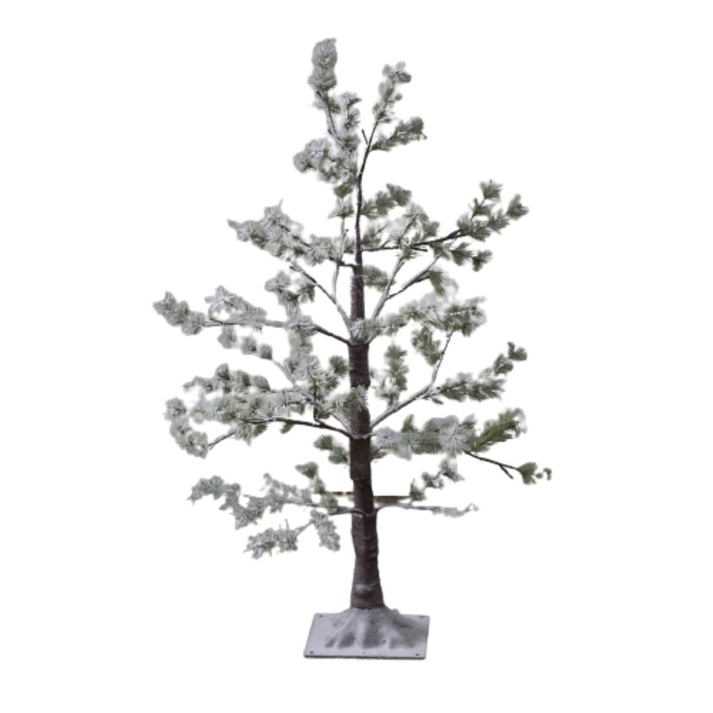 Lighted Snowy Pine Tree with 48 Lights, 3'H