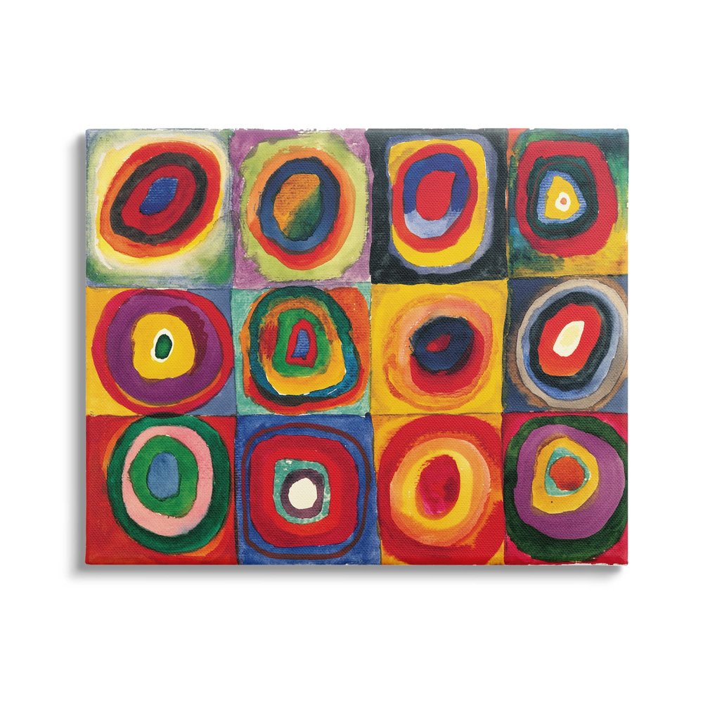 Stupell Industries Modern Circle Shapes Aligned Abstract Swirl Pattern Canvas Wall Art, Design By Wassily Kandinsky