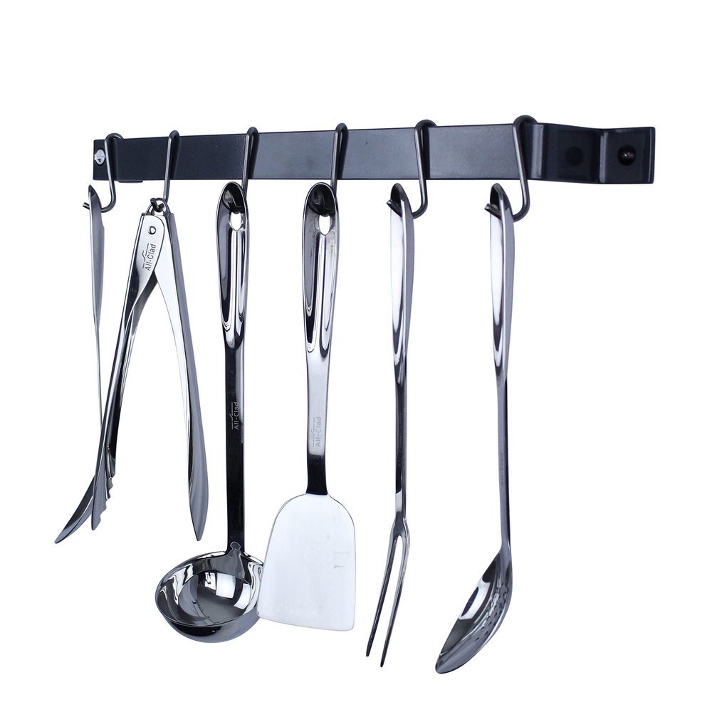 Enclume Handcrafted 24" Easy Mount, 6 Hooks Wall Rack, Graphite