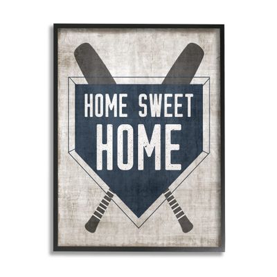 Stupell Industries Rustic Sweet Home Baseball Bats & Base Plate Framed Wall Art, Design By Natalie Carpentieri