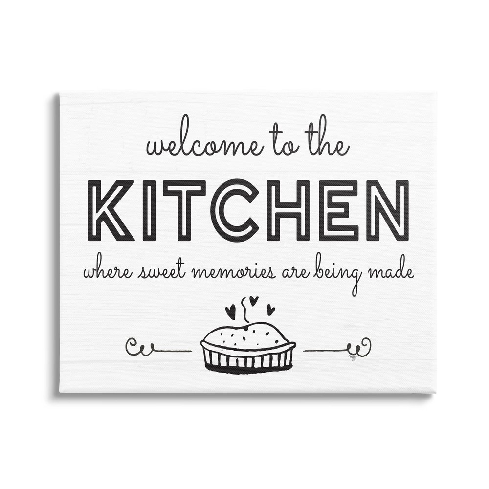 Stupell Industries Welcome to Kitchen Fresh Baked Pie Rustic Phrase Canvas Wall Art, Design By Mollie B.