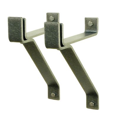 Enclume Handcrafted 12" Roll End Bar, Set of 2, Hammered Steel Wall Brackets