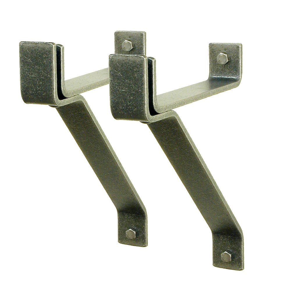 Enclume Handcrafted 12" Roll End Bar, Set of 2, Hammered Steel Wall Brackets