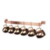 Enclume Handcrafted 30" Easy Mount, 6 Hooks, Brushed Copper Wall Rack view 3
