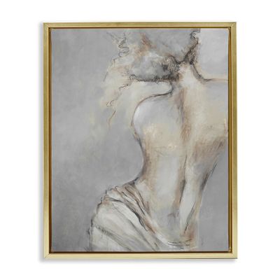 Stupell Industries Traditional Portrait Nude Woman Baroque Painting Floating Framed Wall Art, Design By Liz Jardine