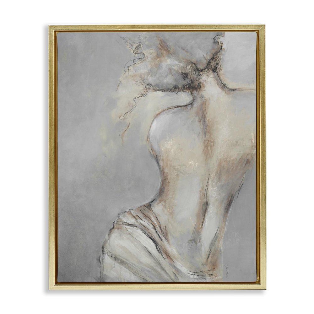 Stupell Industries Traditional Portrait Nude Woman Baroque Painting Floating Framed Wall Art, Design By Liz Jardine