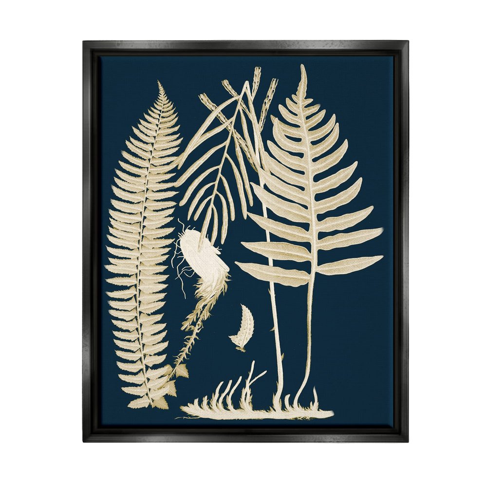 Stupell Industries Layered Ferns Botanical Roots Contemporary Abstract Design Floating Framed Wall Art, Design By Piddix