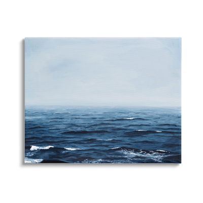 Stupell Industries Choppy Ocean Water Waves Foggy Nautical Horizon Canvas Wall Art, Design By Michael Willett